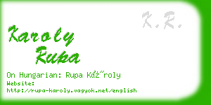 karoly rupa business card